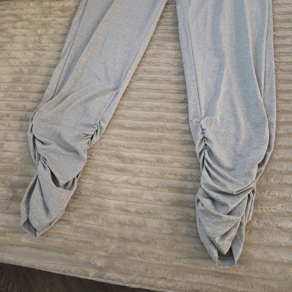 SHEIN Curve Gray Sweatpants Womens Size 3XL Ruched Leg Lounge Pants Joggers - Picture 3 of 9